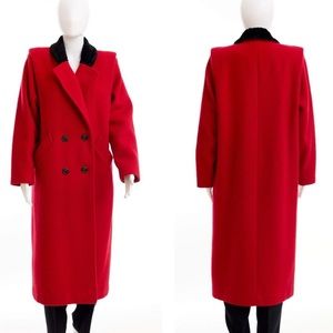 80’s red wool coat / medium